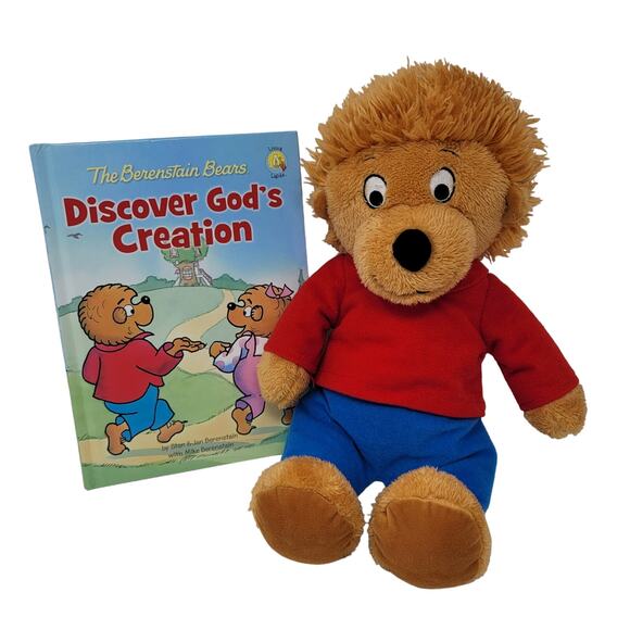 Berenstain Bears Plush Brother Book Discover Gods Creation TAG CUT DEDICATION - Picture 1 of 11